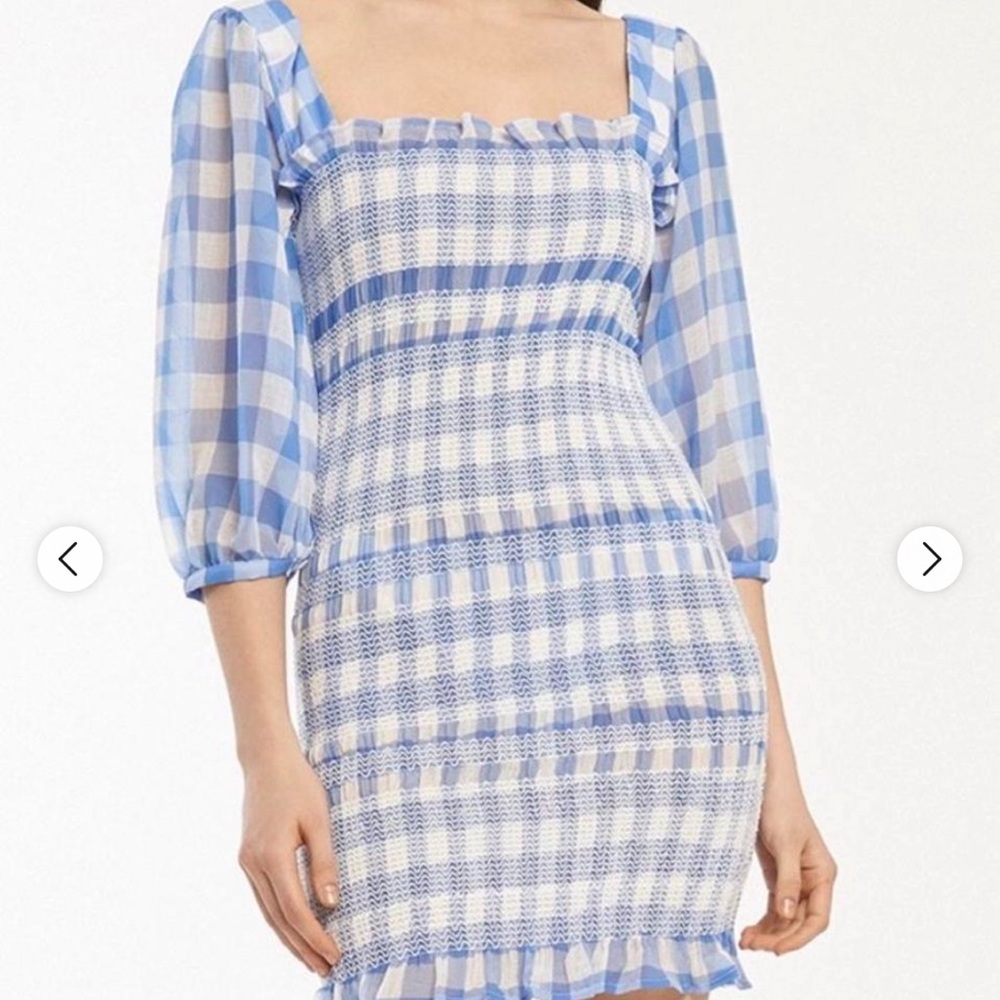 Capulet blue and white gingham dress